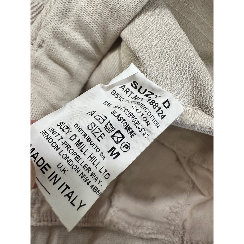 Suzy D London Womens Beige Button Fly Drawstring Jogger Pants Made in Italy M - Picture 5 of 6
